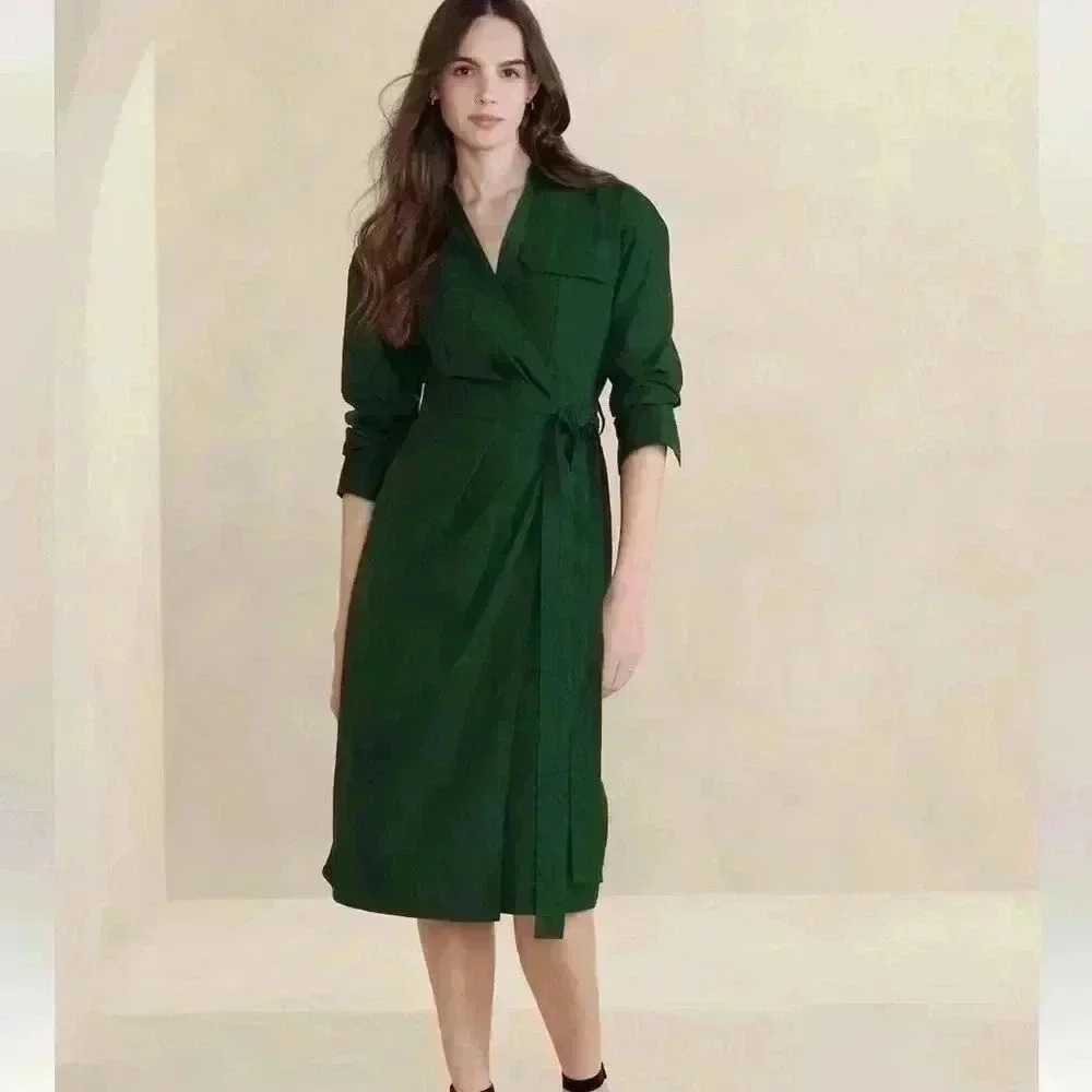 Banana Republic POPLIN MIDI SHIRTDRESS